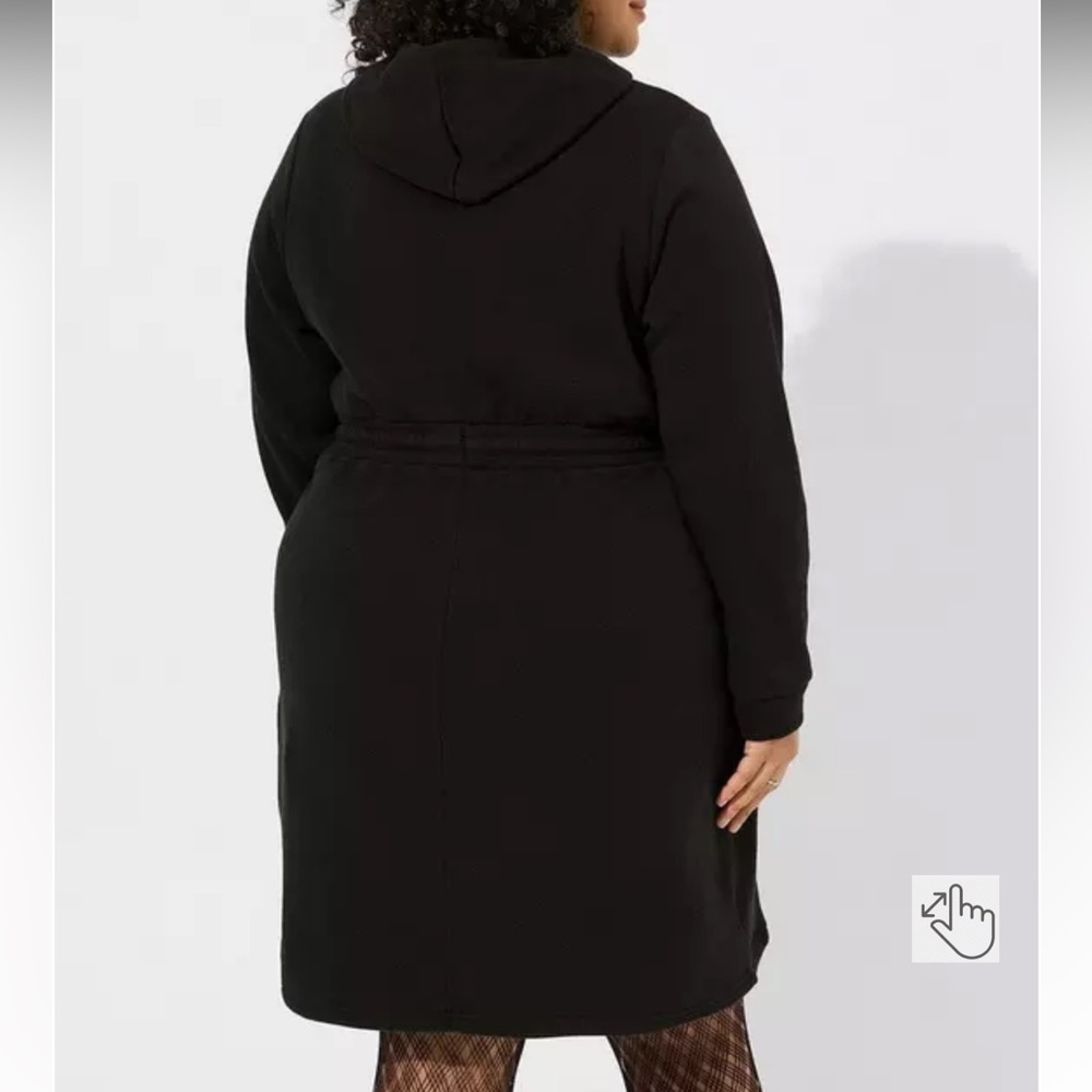 Torrid  Black Hooded Sweatshirt Longsleeve Dress 3 or 22/24 - Picture 12 of 13